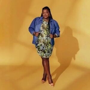 Future Collective Gabriella Karefa-Johnson Cinched Waist Denim Jacket-Size 1X